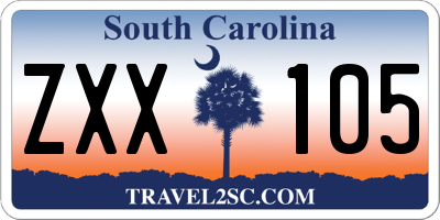 SC license plate ZXX105