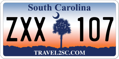 SC license plate ZXX107