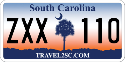 SC license plate ZXX110