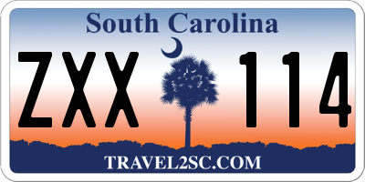 SC license plate ZXX114