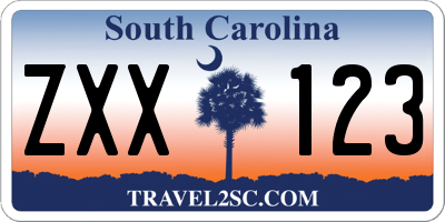 SC license plate ZXX123