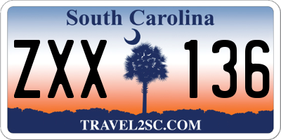 SC license plate ZXX136