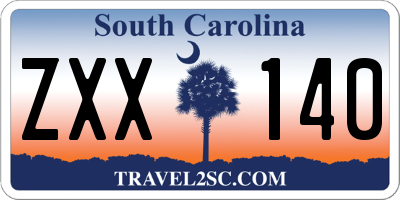 SC license plate ZXX140