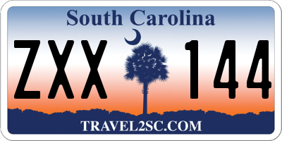 SC license plate ZXX144