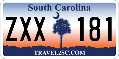 SC license plate ZXX181