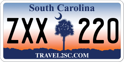 SC license plate ZXX220
