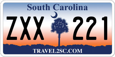 SC license plate ZXX221