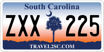 SC license plate ZXX225