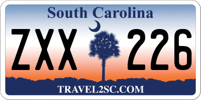 SC license plate ZXX226