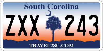 SC license plate ZXX243