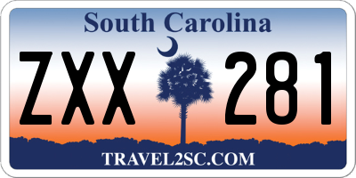 SC license plate ZXX281