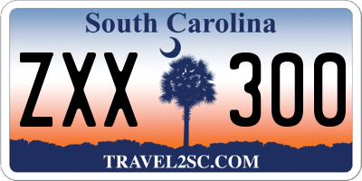 SC license plate ZXX300