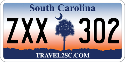 SC license plate ZXX302