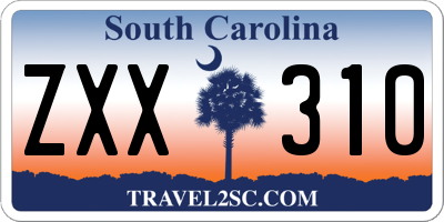 SC license plate ZXX310