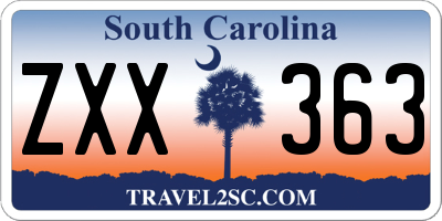 SC license plate ZXX363