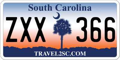 SC license plate ZXX366