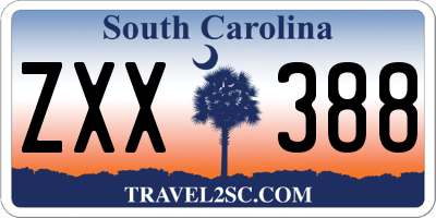 SC license plate ZXX388