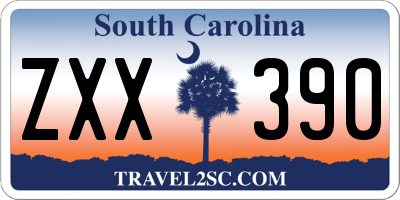 SC license plate ZXX390