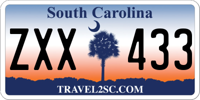 SC license plate ZXX433