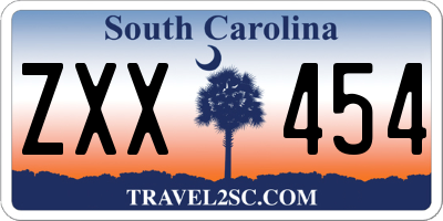 SC license plate ZXX454