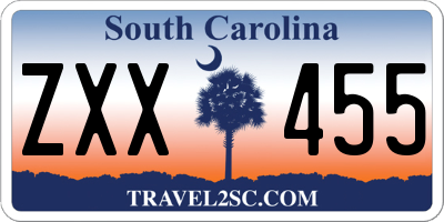 SC license plate ZXX455