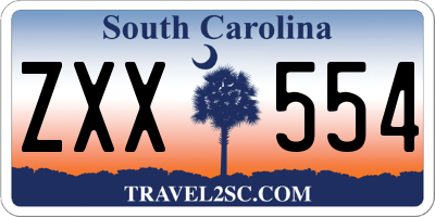 SC license plate ZXX554