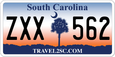 SC license plate ZXX562