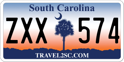 SC license plate ZXX574