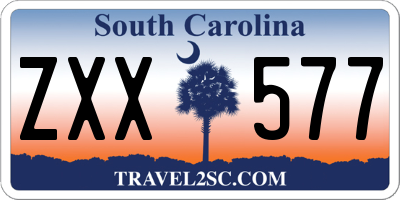 SC license plate ZXX577