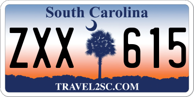 SC license plate ZXX615