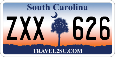 SC license plate ZXX626