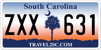 SC license plate ZXX631