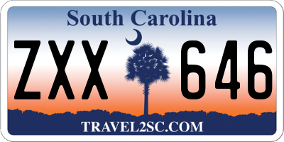 SC license plate ZXX646