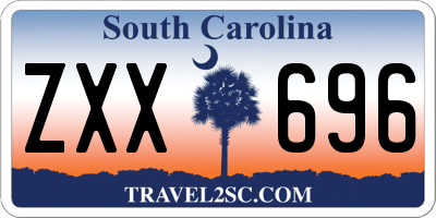 SC license plate ZXX696