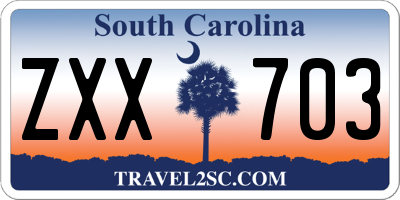 SC license plate ZXX703