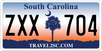 SC license plate ZXX704