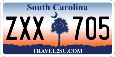 SC license plate ZXX705