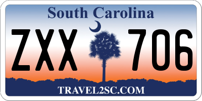 SC license plate ZXX706