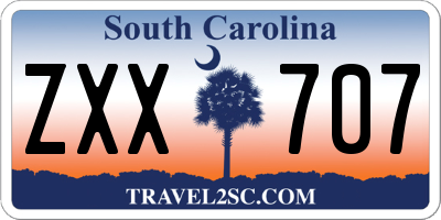 SC license plate ZXX707