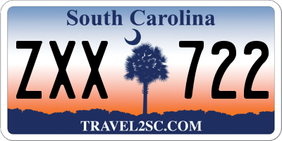 SC license plate ZXX722