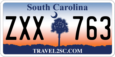 SC license plate ZXX763