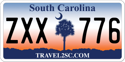 SC license plate ZXX776