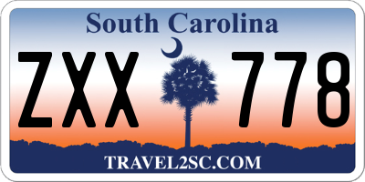 SC license plate ZXX778