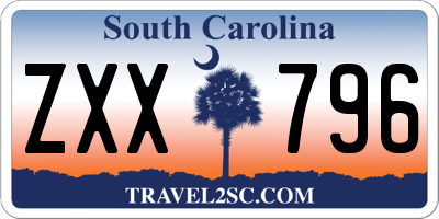 SC license plate ZXX796