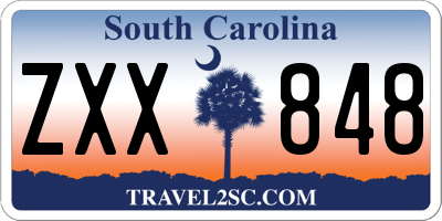 SC license plate ZXX848