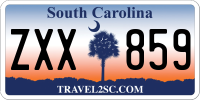 SC license plate ZXX859