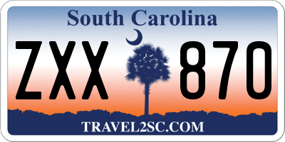 SC license plate ZXX870