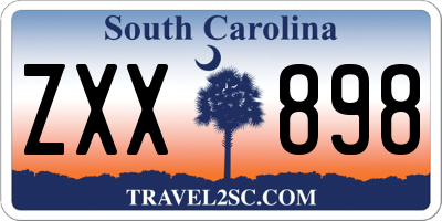 SC license plate ZXX898
