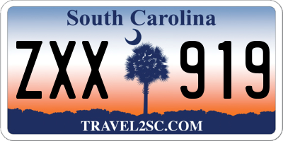 SC license plate ZXX919