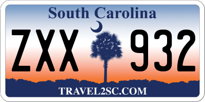 SC license plate ZXX932